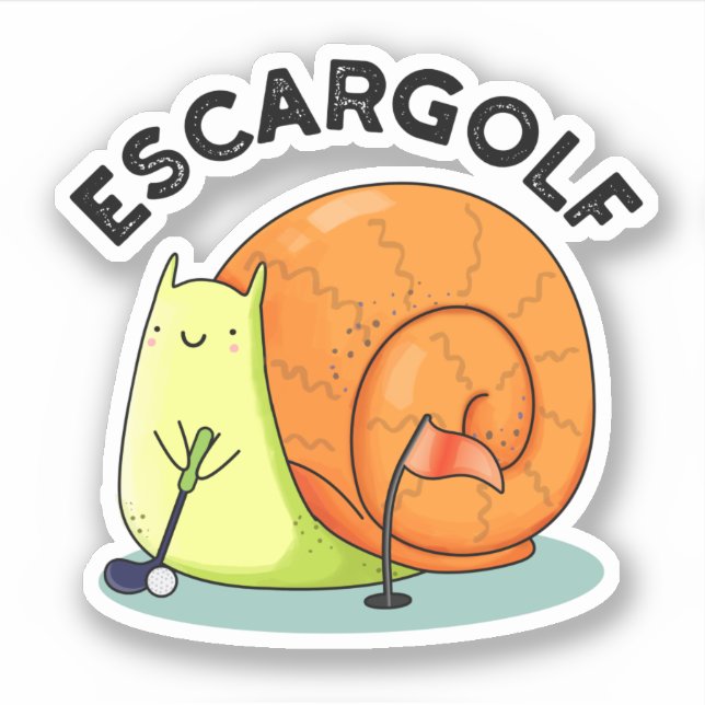 Pegatina Escar-golf Funny Escargot Snail Pun (Anverso)