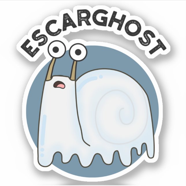 Pegatina Escarghost Funny Ghost Snail Pun (Anverso)