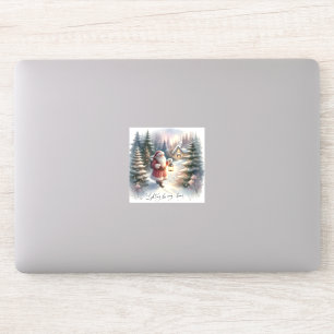 Pegatina Escena de cabaña de invierno en la pasarela de San