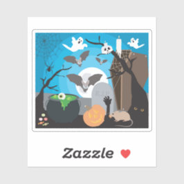 Pegatina Escena de Halloween