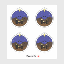 Pegatina Escena de la Natividad de los Navidades Manger