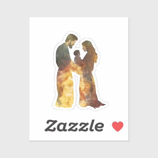 Pegatina Escena de la Natividad, Niño Jesús, María y José (Hoja)