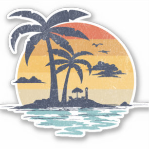 Pegatina Escena de verano tropical