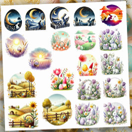 Pegatina Escenas Campestres de Pascua