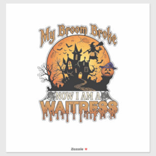 Pegatina Escoba Bruja Casa Embrujada Halloween Camarera Rot