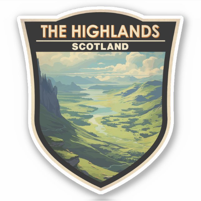Pegatina Escocia Highlands Escocia Viaje de arte (Anverso)
