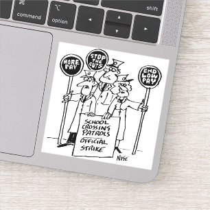 Pegatina Escolar cruzando la patrulla Lollipop en huelga