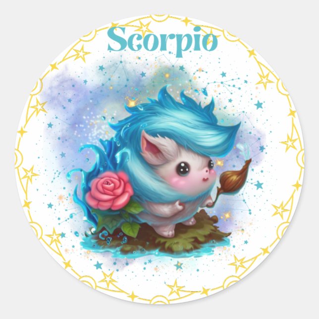 Pegatina Escorpio Elemental de ámbito hedgehog (Anverso)