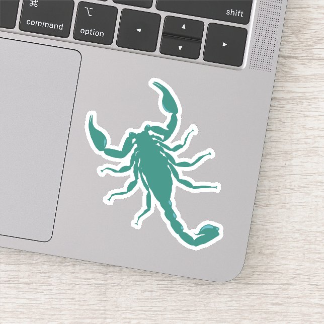 Pegatina Escorpión azul verde azulado (Detalle)