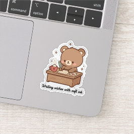Pegatina Escribiendo Deseos con Tinta Suave | Oso Lindo Esc