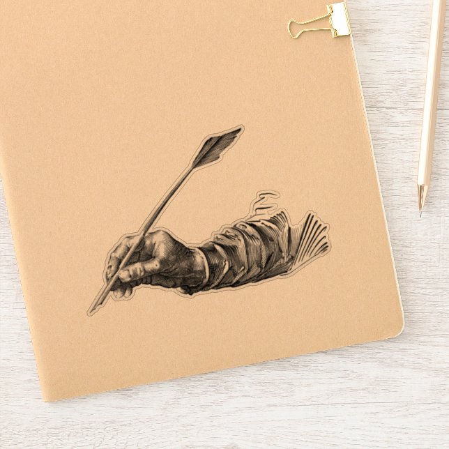 Pegatina Escribiendo mano (Cuaderno)