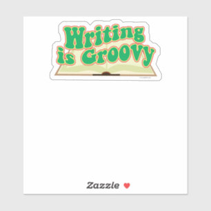 Pegatina Escribir es Groovy Retro Author Design