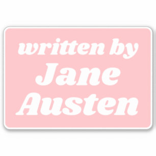 Pegatina Escrito por Jane Austen Cute Pastel Pink White