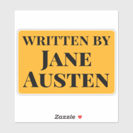 Pegatina Escrito por Jane Austen Yellow Black Serif Text