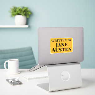 Pegatina Escrito por Jane Austen Yellow Black Serif Text