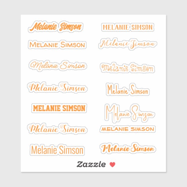 Pegatina Escritura manuscrita de Halloween con nombre de na (Hoja)