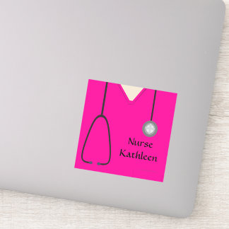 Pegatina Escrutinio médico Uniforme Rosa caliente