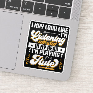 Pegatina Escuchando divertida en mi cabeza estoy jugando a 