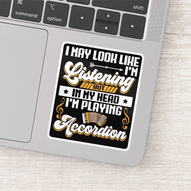 Pegatina Escuchando divertida en mi cabeza estoy jugando ac (Detalle)