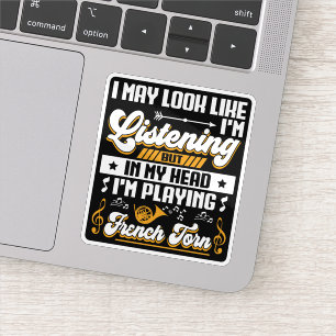 Pegatina Escuchando divertida en mi cabeza estoy jugando al