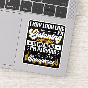 Pegatina Escuchando divertida en mi cabeza estoy jugando sa