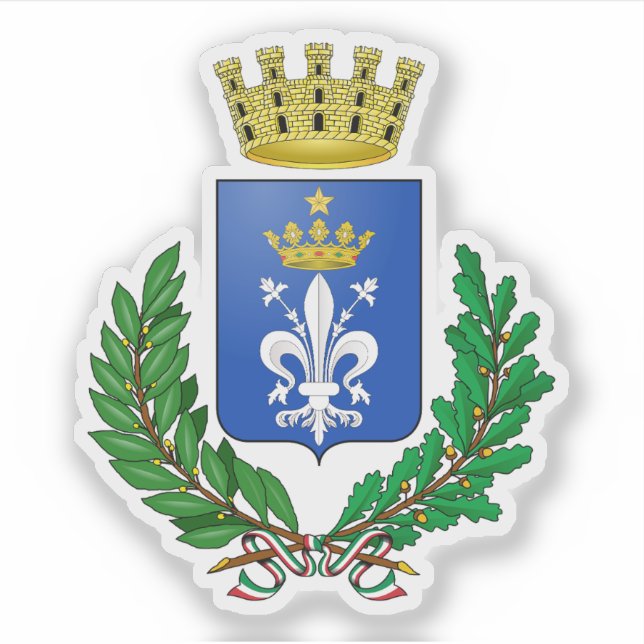 Pegatina Escudo de Acerra (Italia) (Anverso)