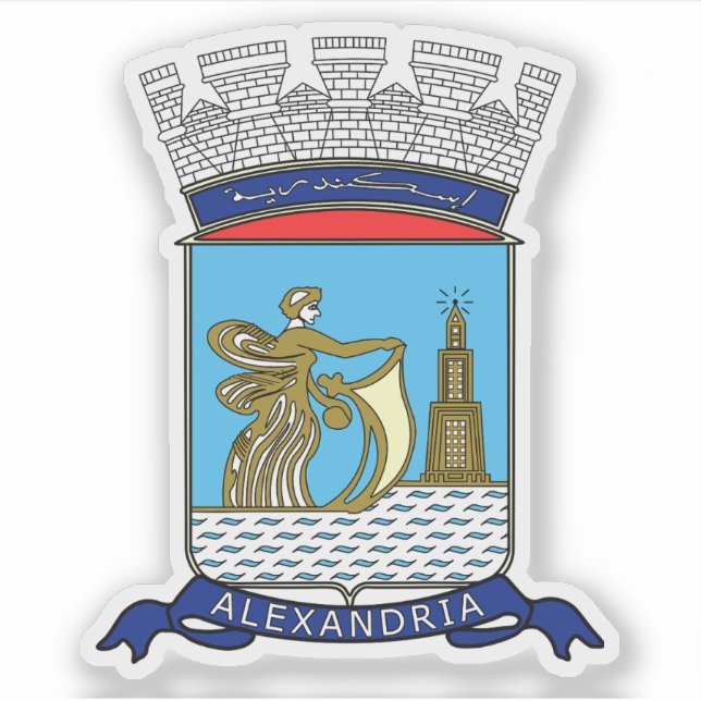 Pegatina Escudo de Alejandría, Egipto (Anverso)