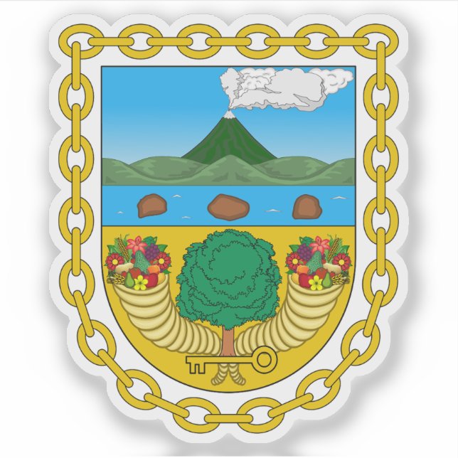 Pegatina Escudo de Ambato, Ecuador (Anverso)