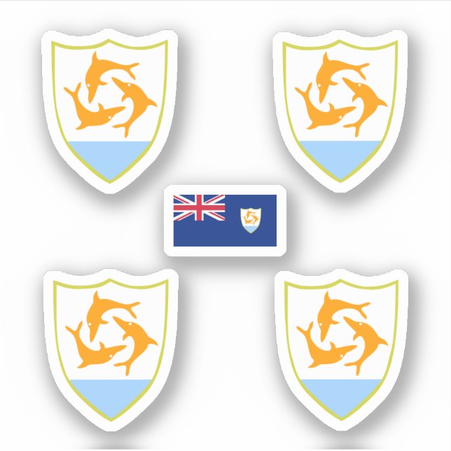 Pegatina Escudo de Anguila (Anverso)