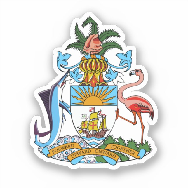 Pegatina Escudo de armas - Bahamas (Anverso)