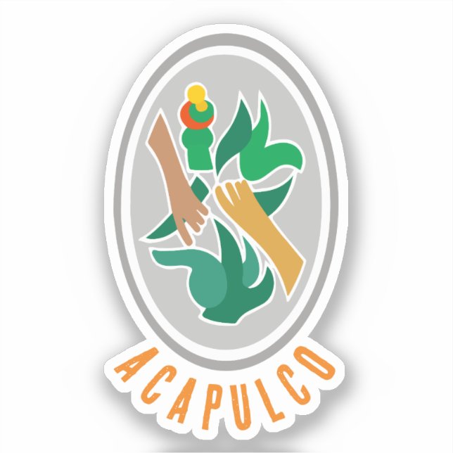 Pegatina Escudo de armas de Acapulco, México (Anverso)