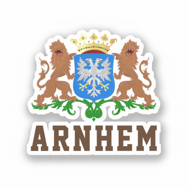 Pegatina Escudo de armas de Arnhem, Países Bajos (Anverso)