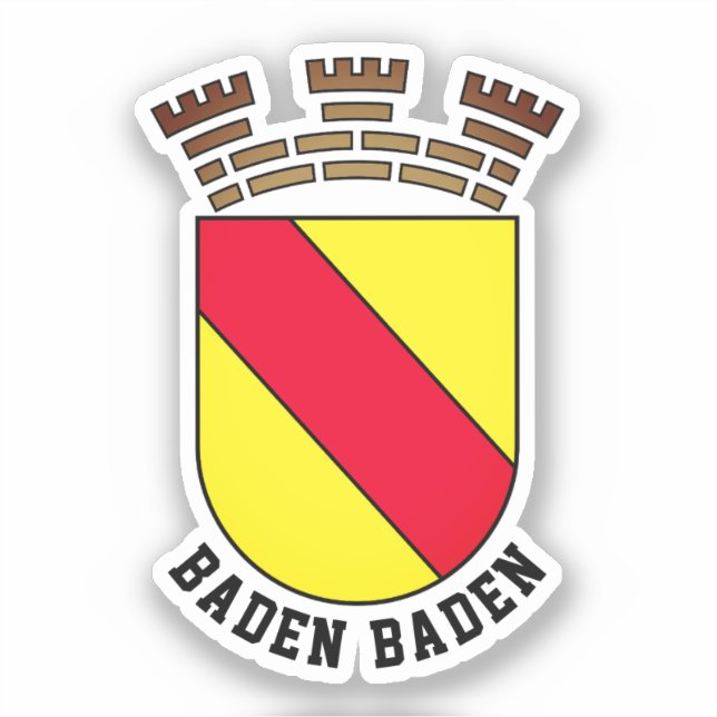 Pegatina Escudo de armas de Baden Baden - ALEMANIA (Anverso)