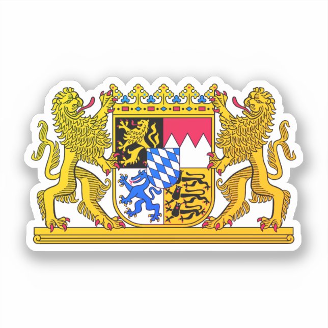 Pegatina Escudo de armas de Baviera - ALEMANIA (Anverso)