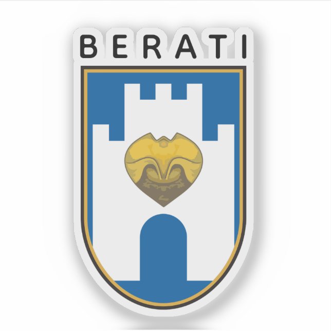 Pegatina Escudo de armas de Berat (Albania) (Anverso)