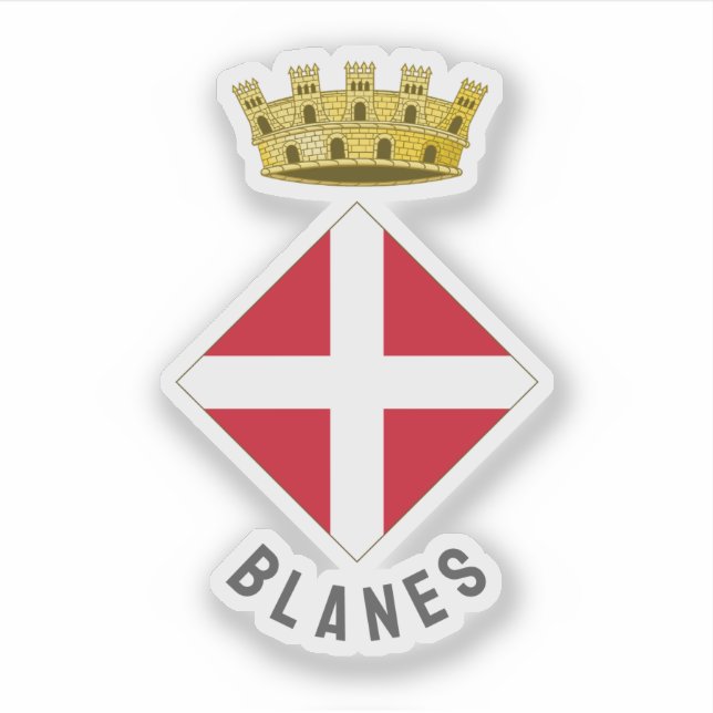 Pegatina Escudo de Armas de Blanes, Cataluña (Anverso)