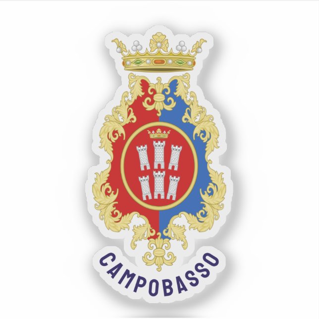 Pegatina Escudo de armas de Campobasso, Italia (Anverso)