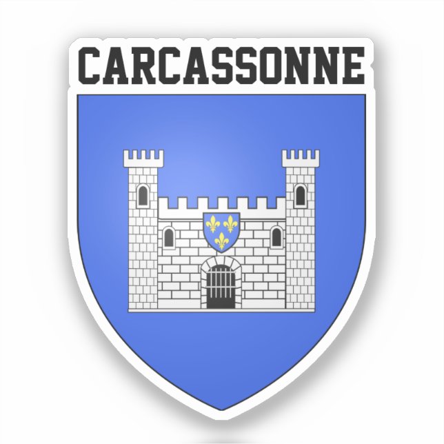 Pegatina Escudo de armas de Carcassonne - FRANCIA (Anverso)