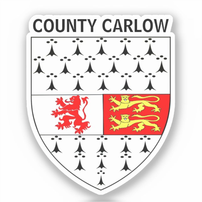 Pegatina Escudo de armas de Carlow, República de Irlanda (Anverso)