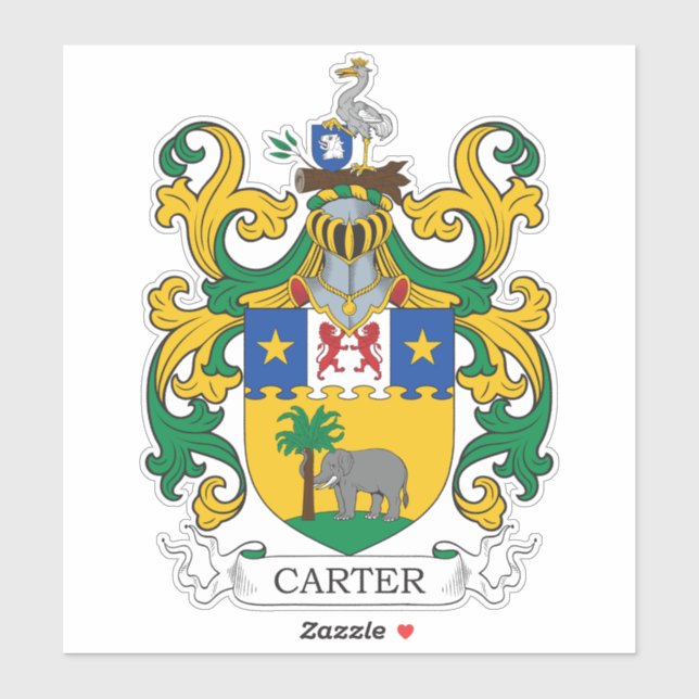 Pegatina Escudo de armas de Carter (Hoja)