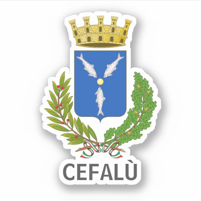 Pegatina Escudo de armas de Cefalú - Sicilia (Anverso)