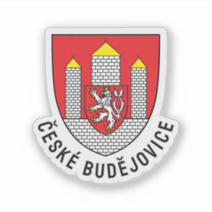 Pegatina Escudo de armas de České Budějovice, República Che