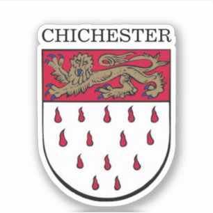 Pegatina Escudo de Armas de Chichester, Sussex Occidental (
