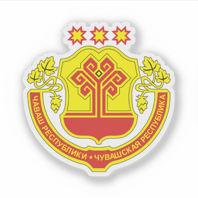 Pegatina Escudo de armas de Chuvasia (Anverso)