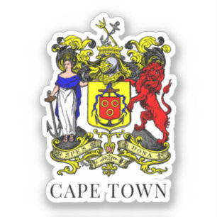 Pegatina Escudo de armas de Ciudad del Cabo, Sudáfrica