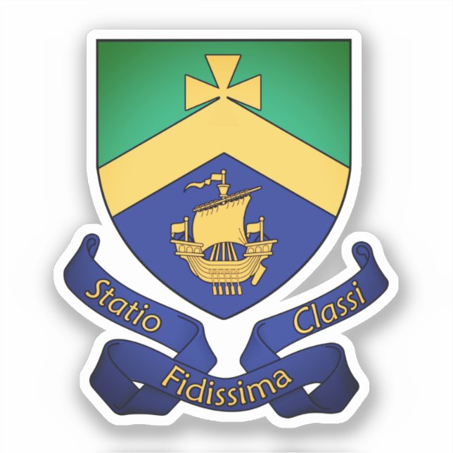 Pegatina Escudo de armas de Cobh (condado de Cork), Irlanda (Anverso)