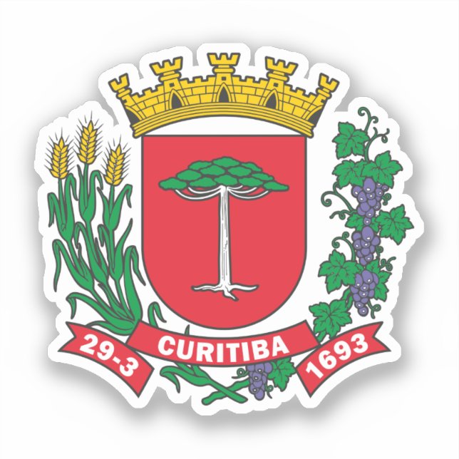 Pegatina Escudo de armas de Curitiba (Brasil) (Anverso)