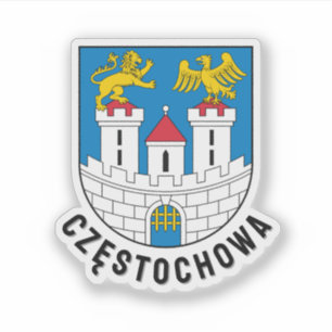 Pegatina Escudo de Armas de Częstochowa, Polonia