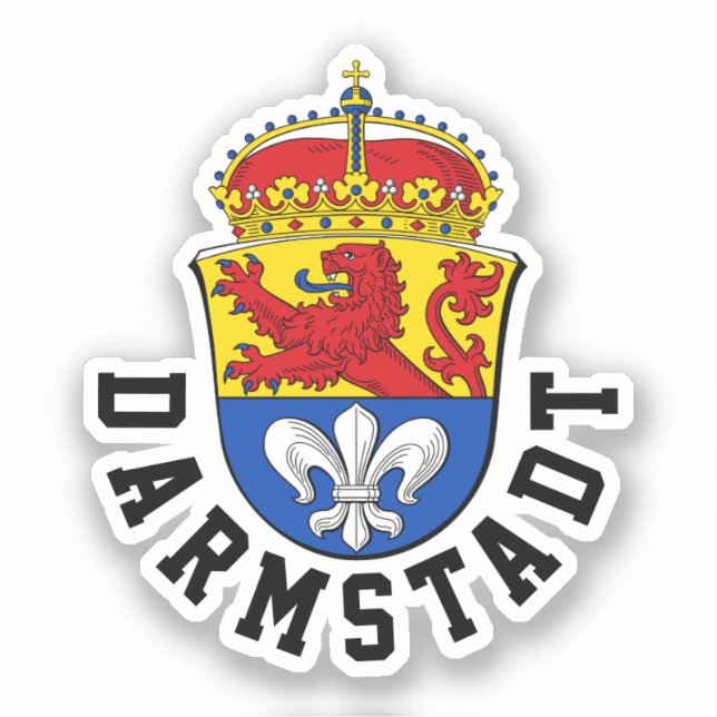 Pegatina Escudo de armas de Darmstadt, Alemania (Anverso)