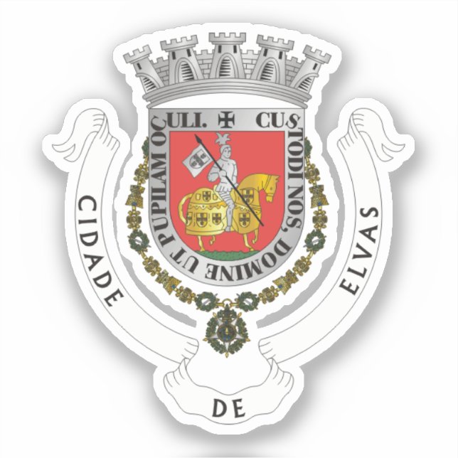 Pegatina Escudo de armas de Elvas, Portugal (Anverso)